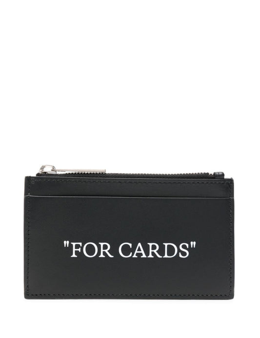 OFF WHITE QUOTE BOOKISH ZIPPED CARD CAS