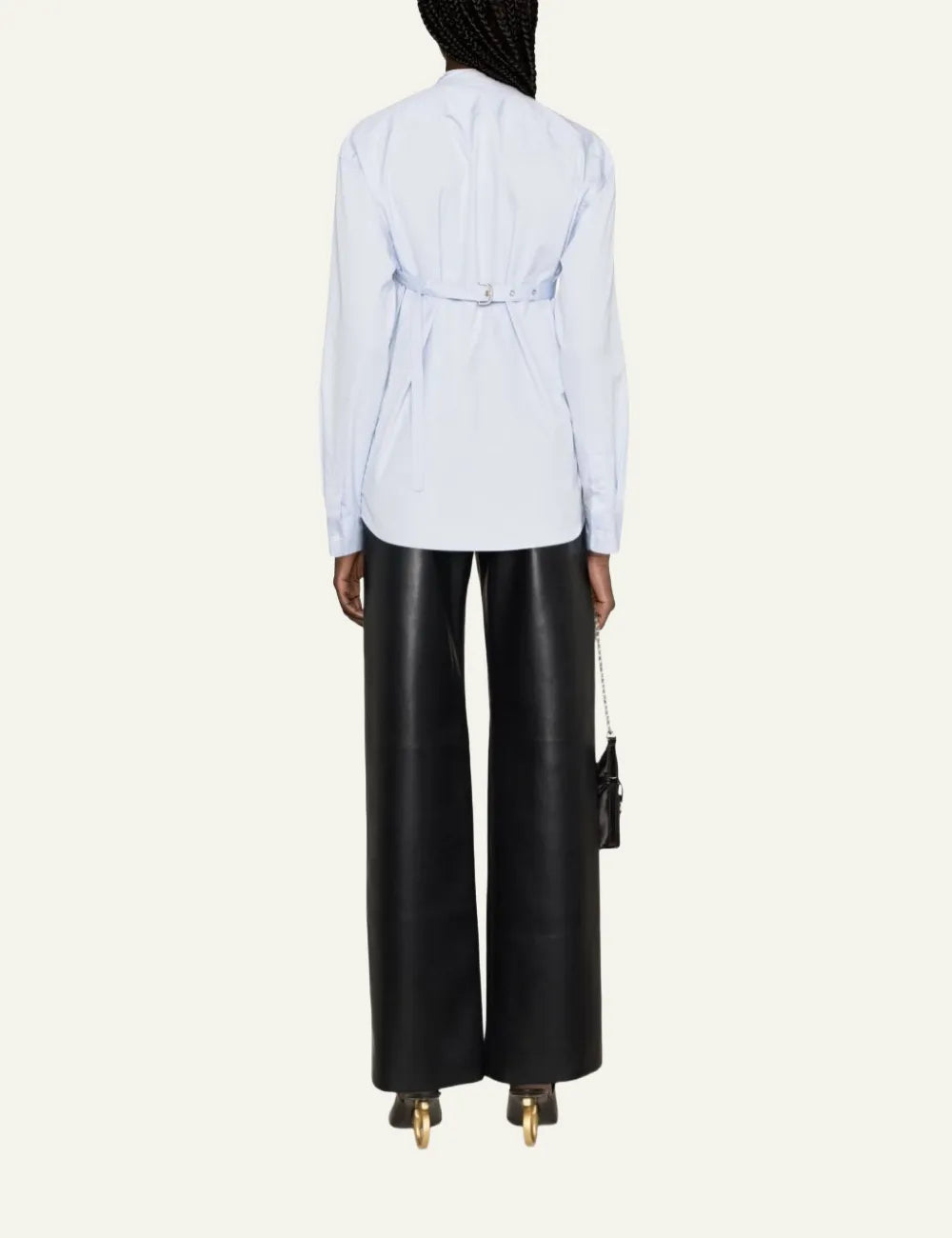 OFF WHITE POPLIN CROSS BELT SHIRT