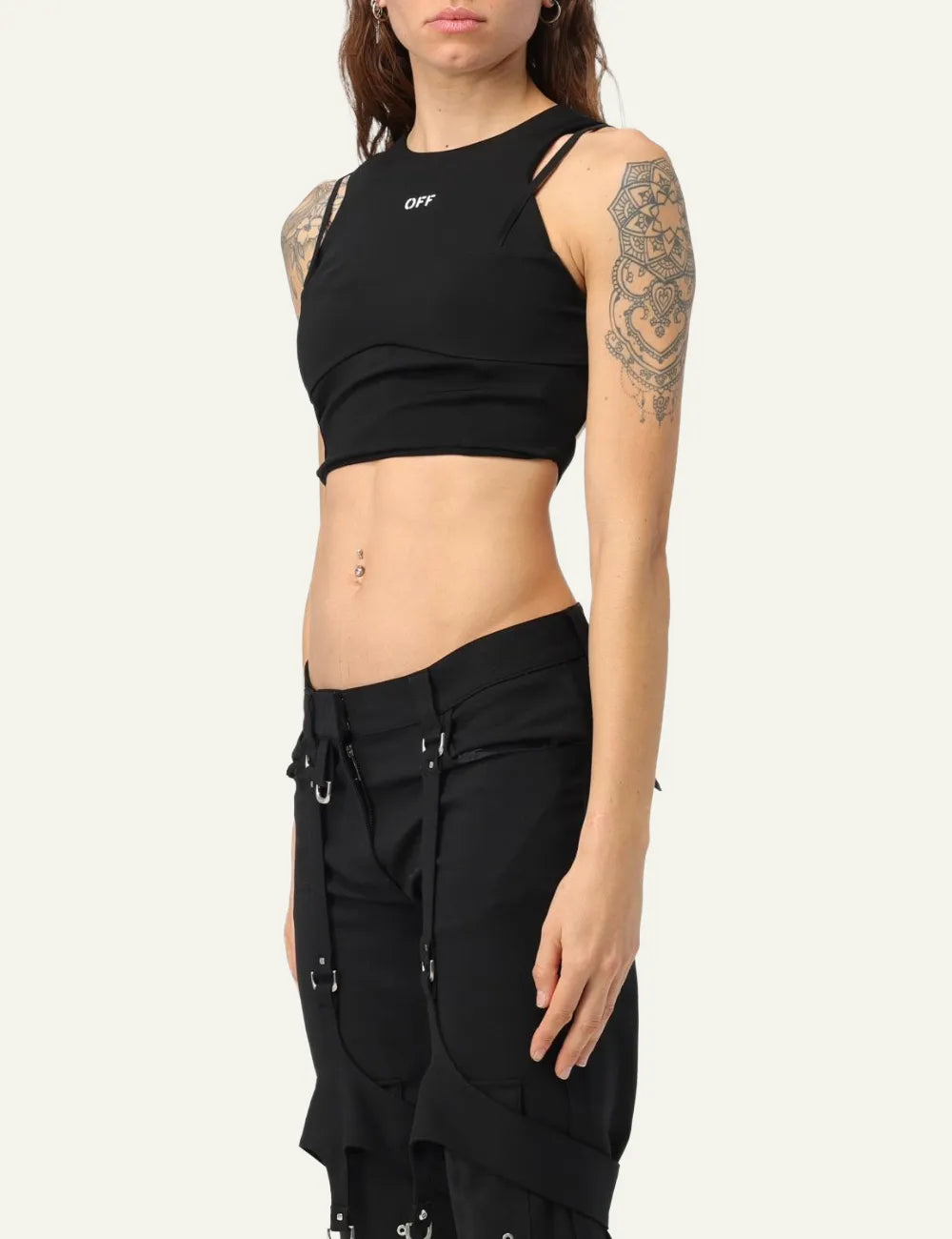 OFF WHITE LACEUP HARNESS BRA