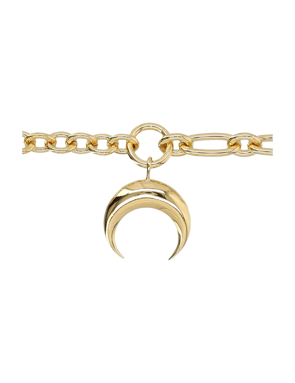 MARINE SERRE PEWTER MOON CHAIN