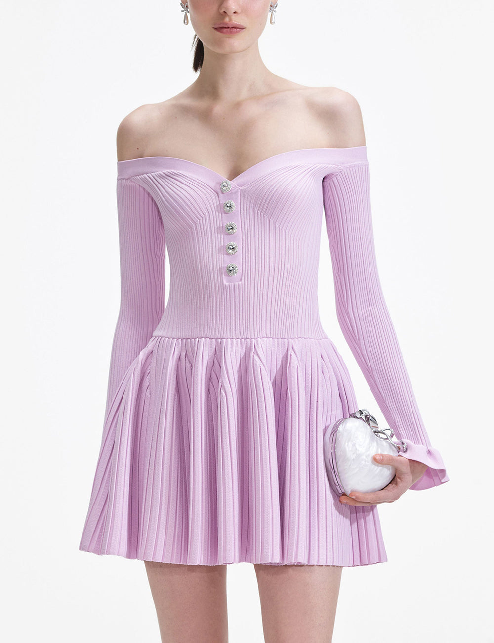 SELF-PORTRAIT RIBBED KNIT MINI DRESS – Simple Caracters