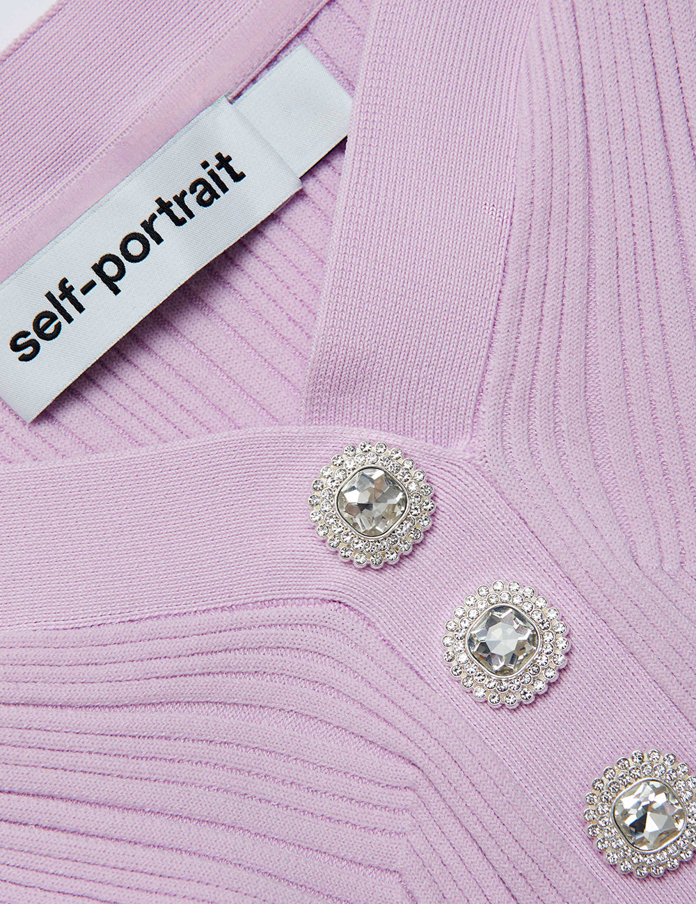 SELF-PORTRAIT RIBBED KNIT MINI DRESS