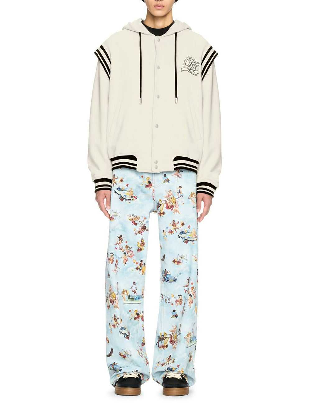 OFF WHITE OFF FLEECE VARSITY HOODIE