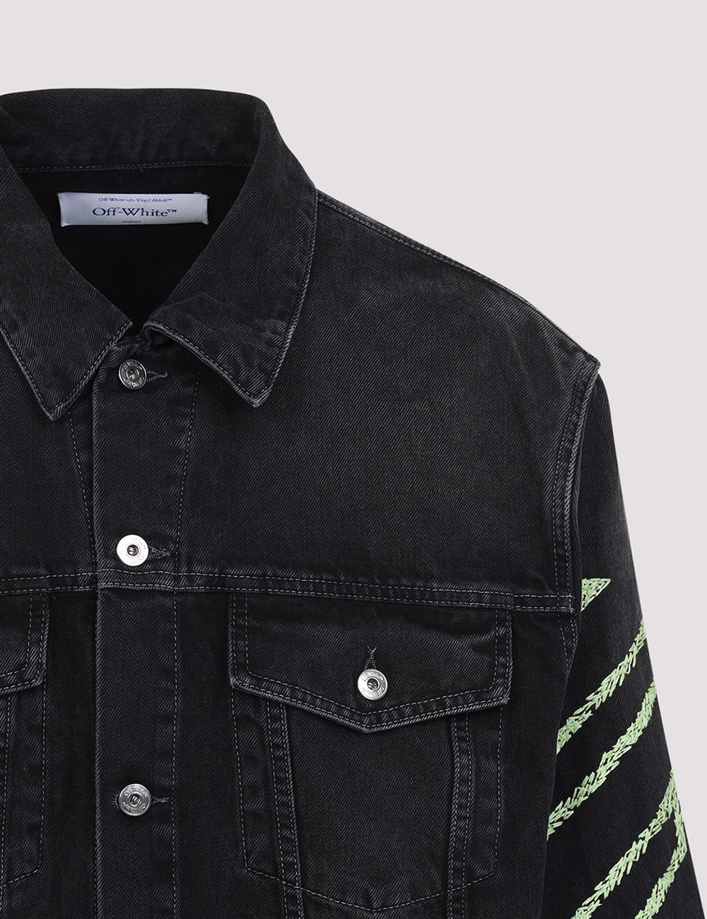 OFF WHITE DIAG ARR OUTL DEN SKATE JKT