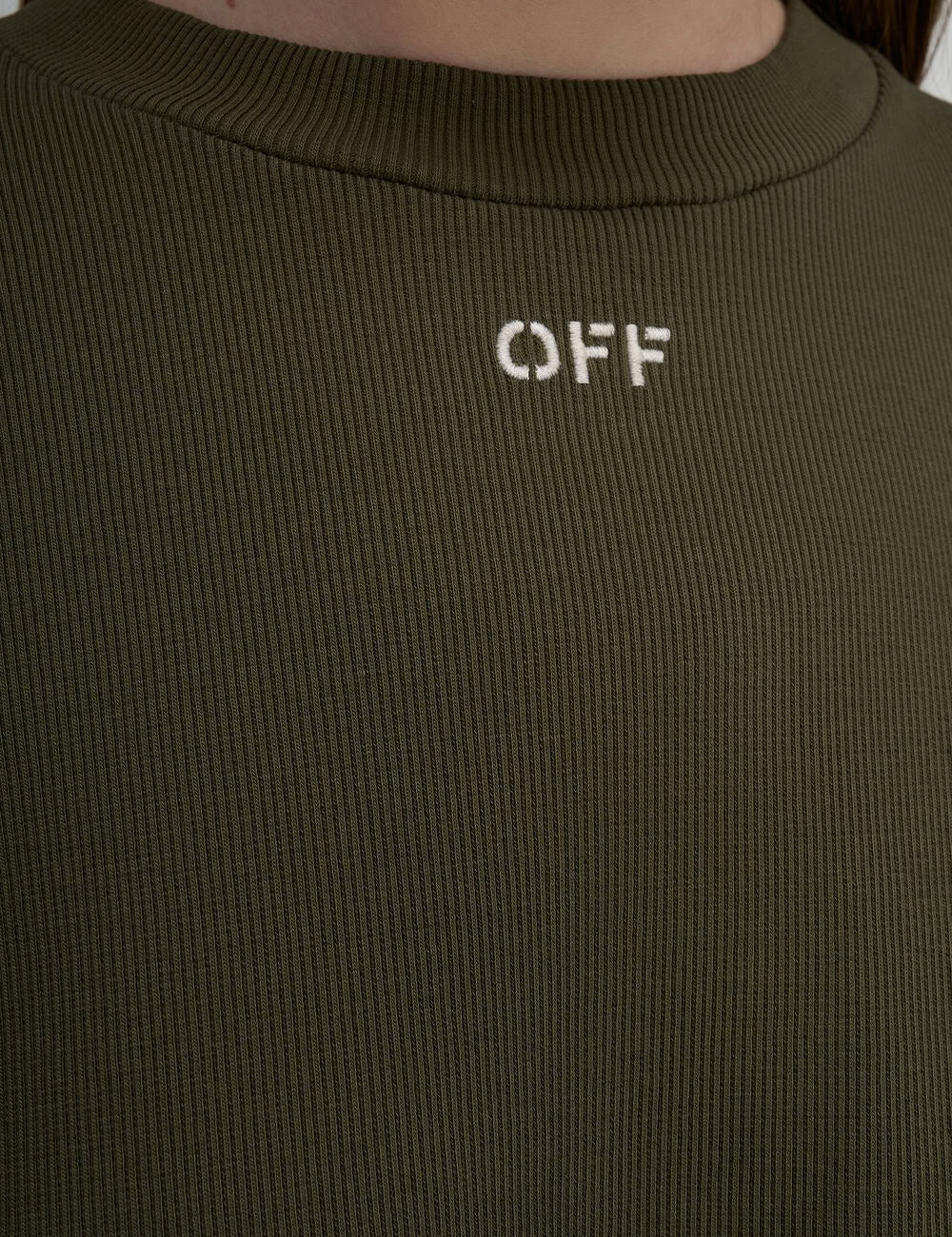 OFF WHITE OFF STAMP RIB CROP TEE
