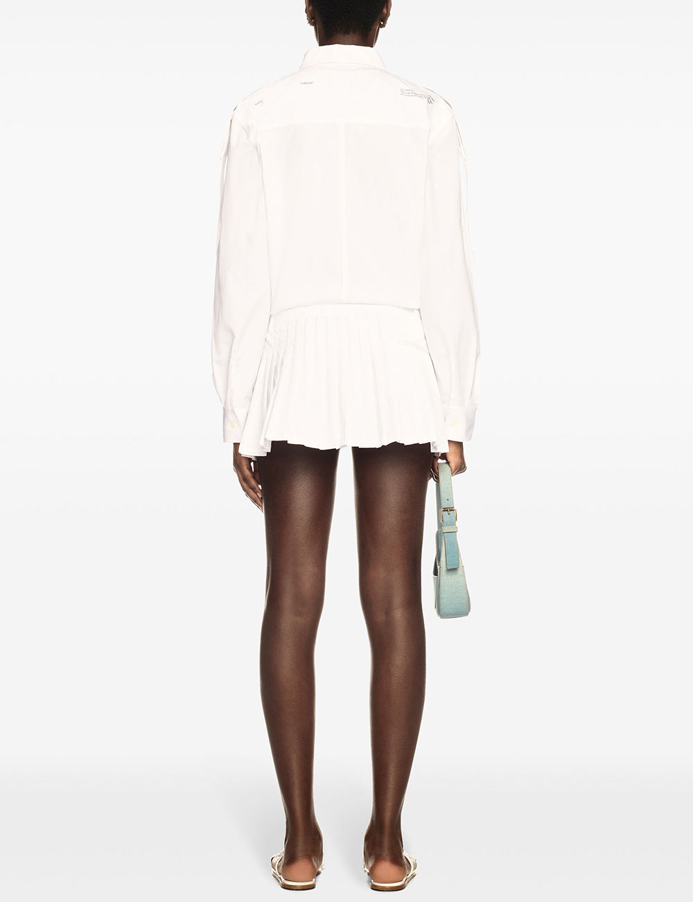 OFF WHITE POPLIN SAVANA MINI DRESS