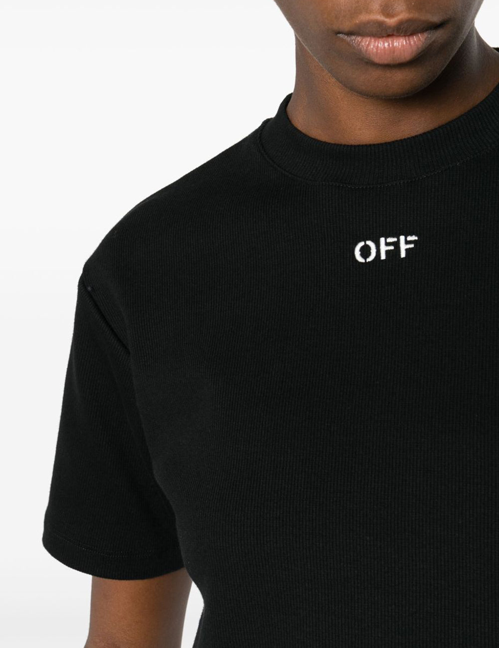OFF WHITE OFF STAMP RIB CROPPED TEE