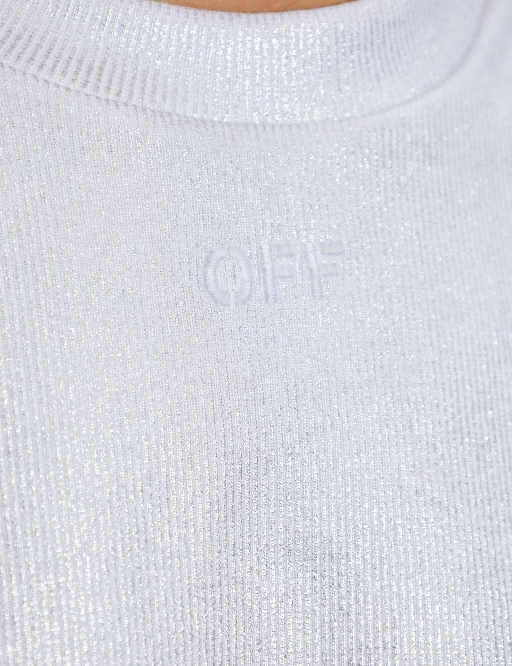 OFF WHITE OFF COATED RIB CROP TEE