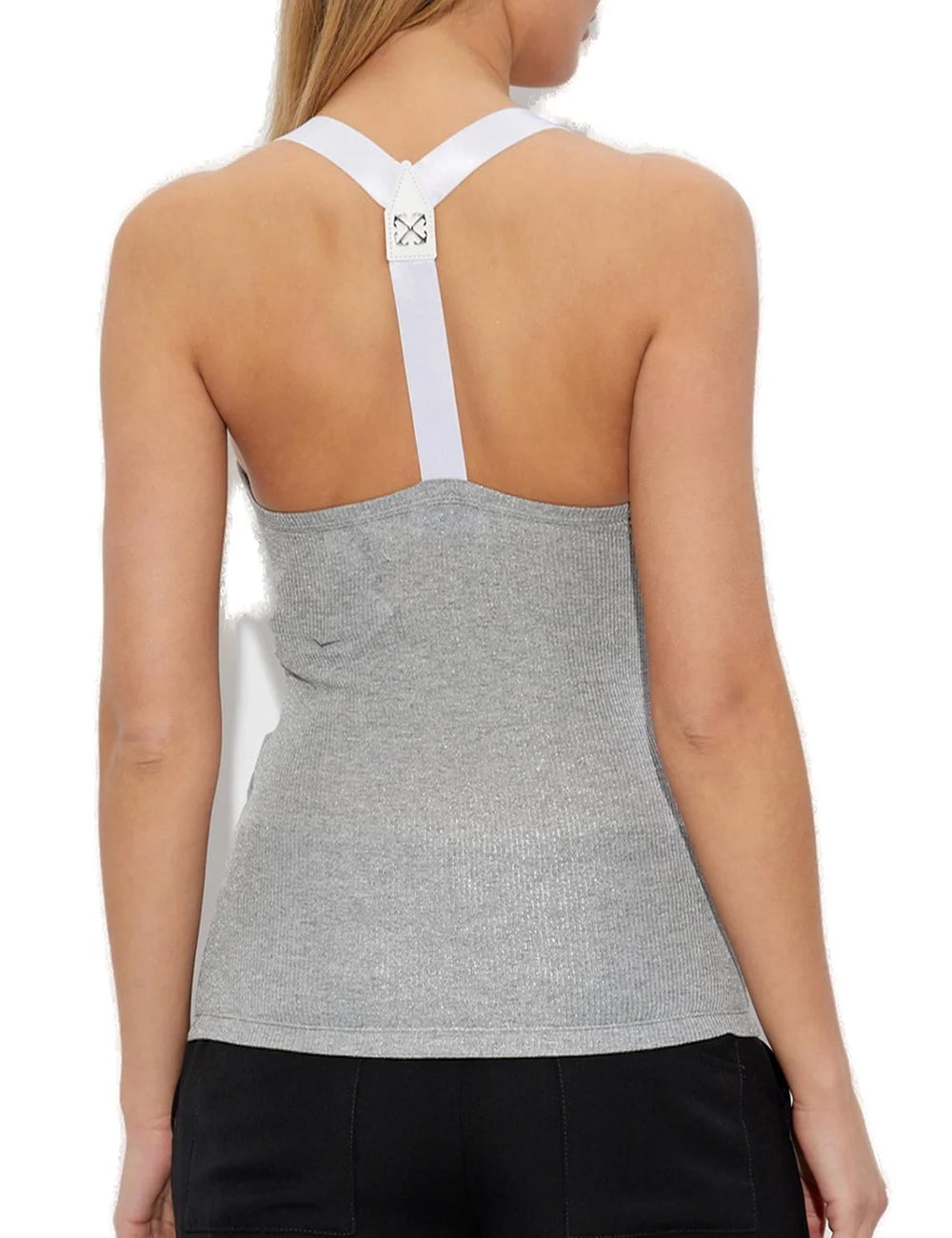 OFF WHITE LUREX RIB ALLA TOP