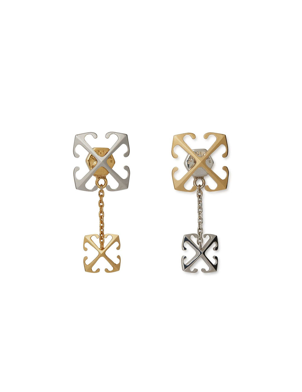 OFF WHITE ARROW PENDANT EARRINGS BICOLO