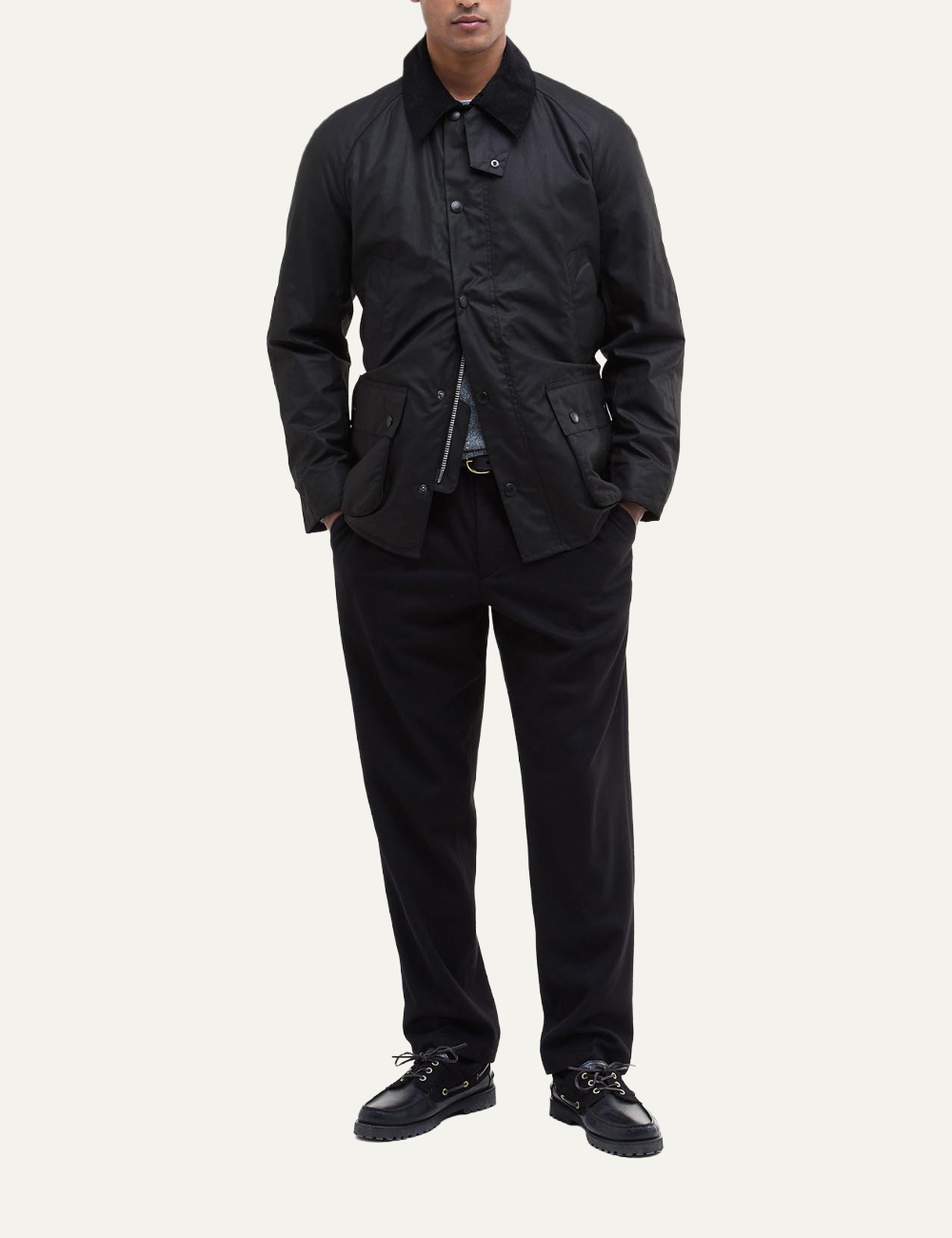 BARBOUR ASHBY WAX JACKET BLACK