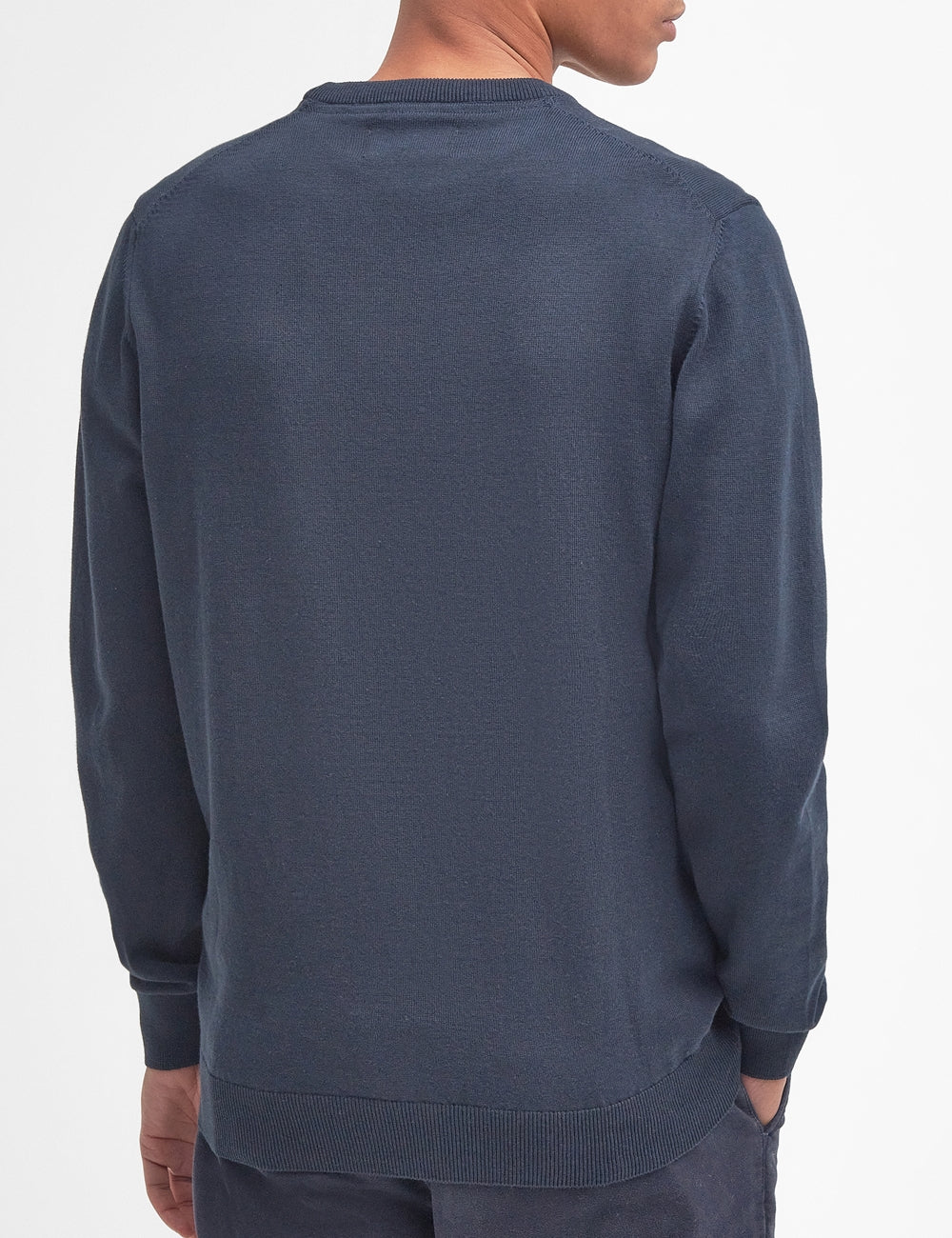 BARBOUR PIMA CREW NECK SWEATER NAVY
