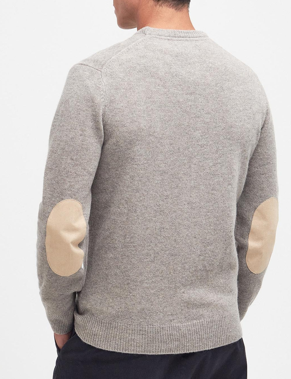 BARBOUR PATCH CREW NECK SWEATER STONE