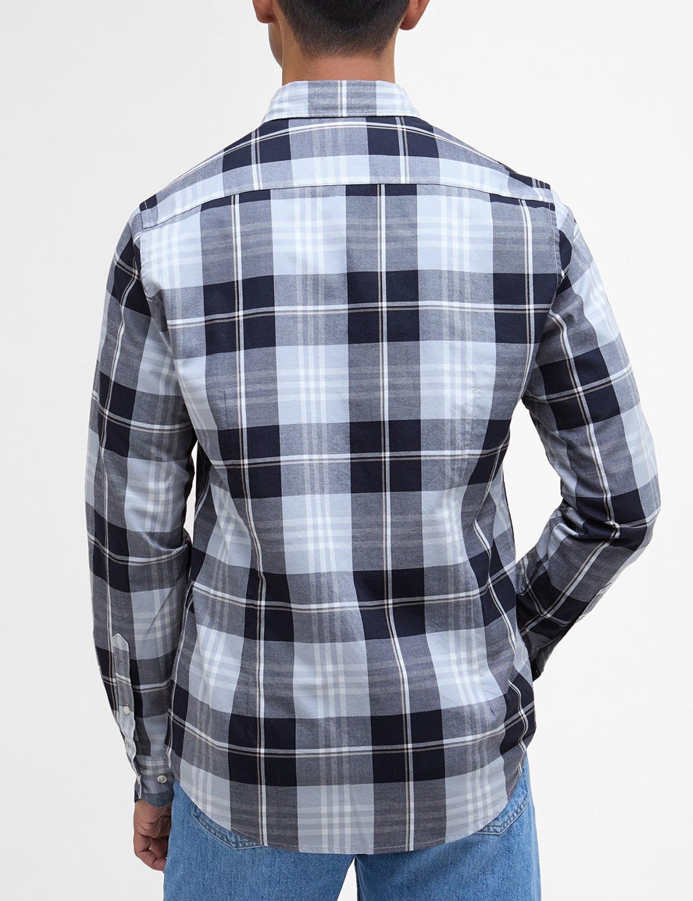 BARBOUR EDGAR TAILORED CHECKED SHIRT MINERAL BLUE