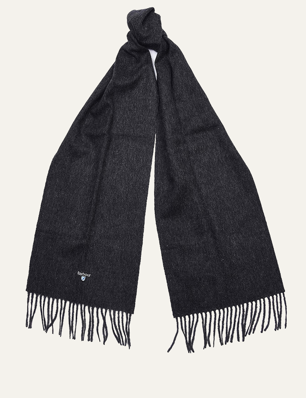 BARBOUR PLAIN LAMBSWOOL SCARF CHARCOAL
