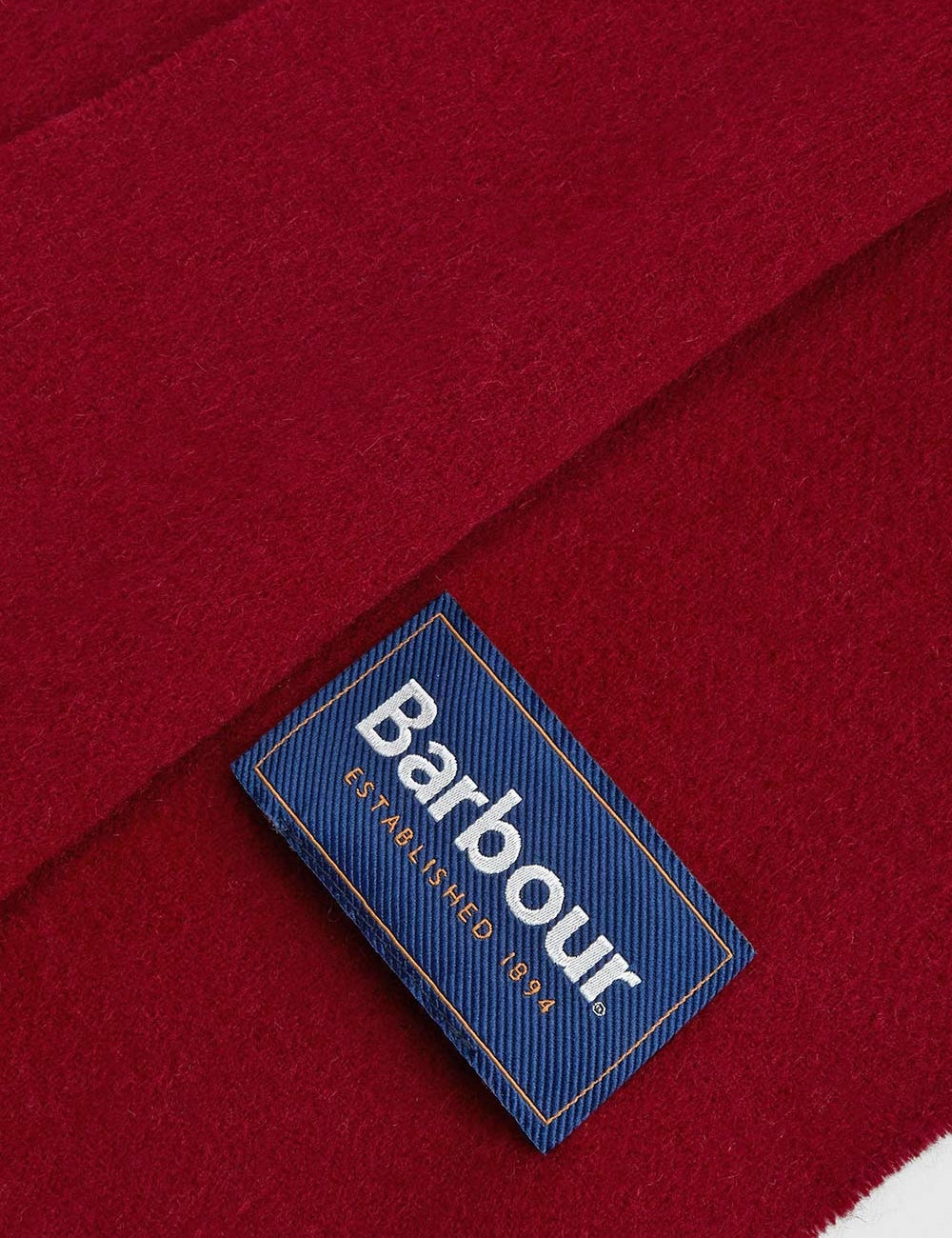BARBOUR PLAIN LAMBSWOOL SCARF BIKING RED
