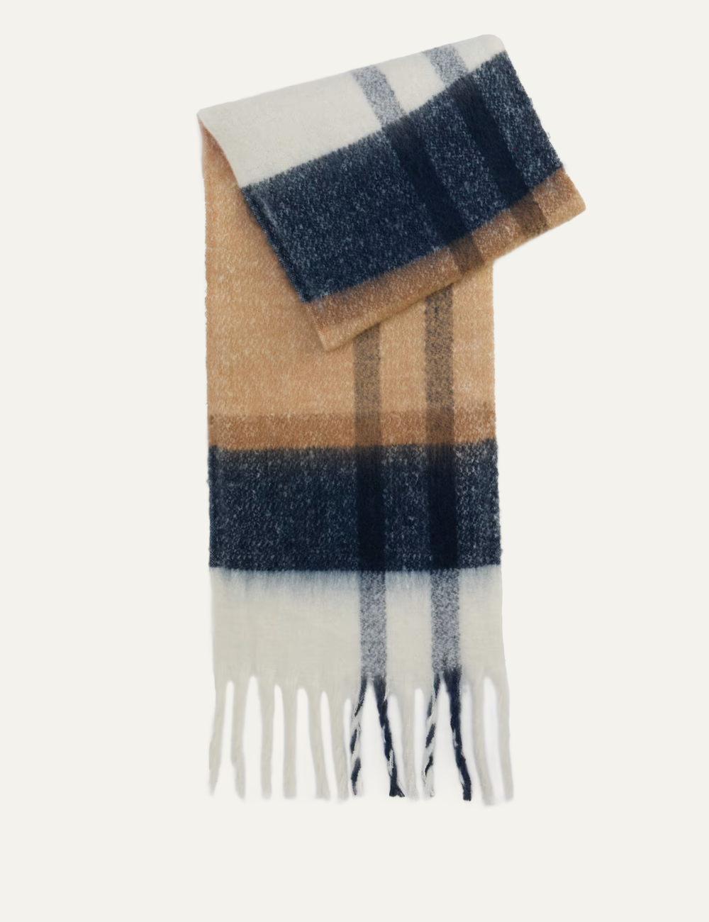 BARBOUR ISLA TARTAN BOUCLE SCARF HESSIAN TARTAN