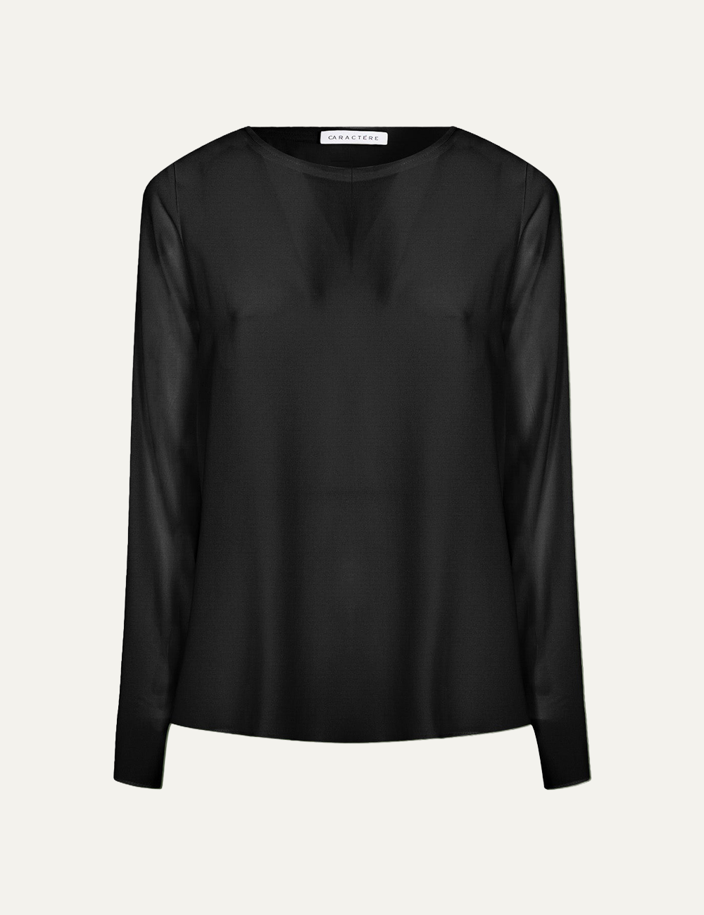 CARACTERE SATIN BLOUSE IN BLACK