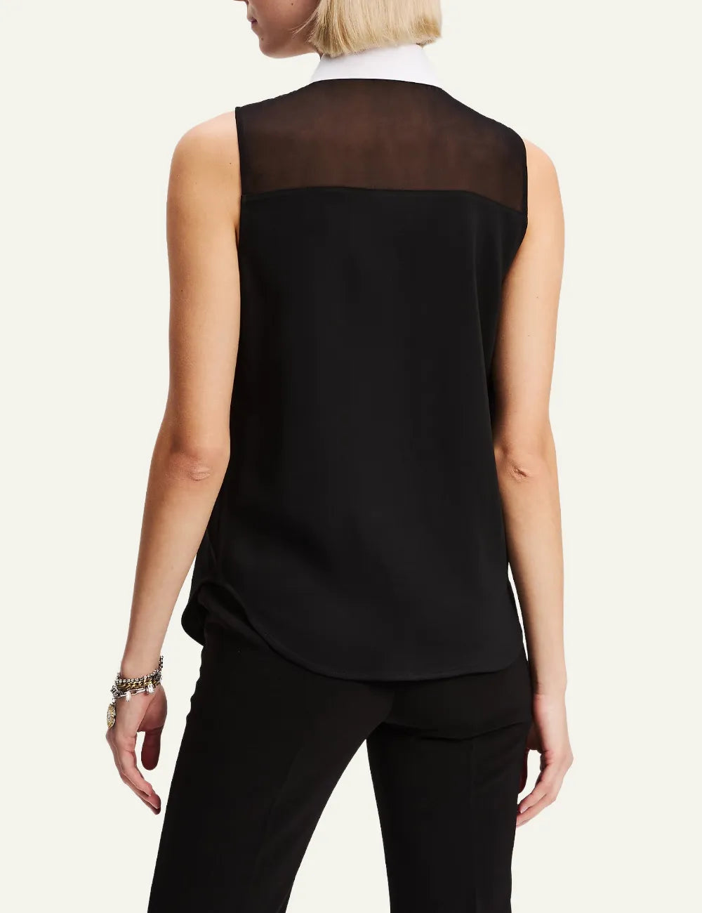 KARL LAGERFELD COLLAR SLVLS BLOUSE