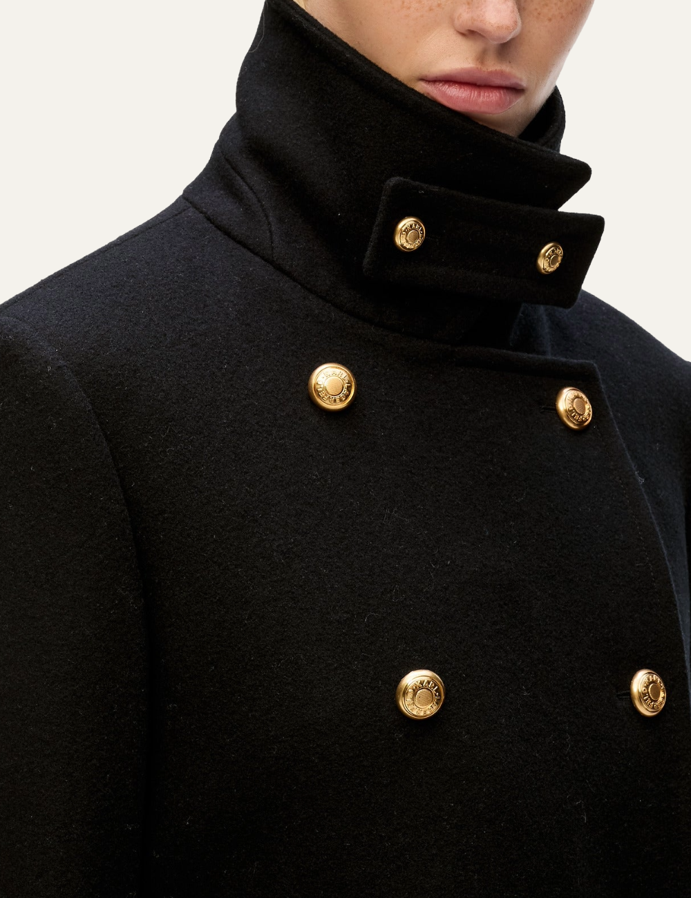 KARL LAGERFELD RETRO SHORT WOOL COAT