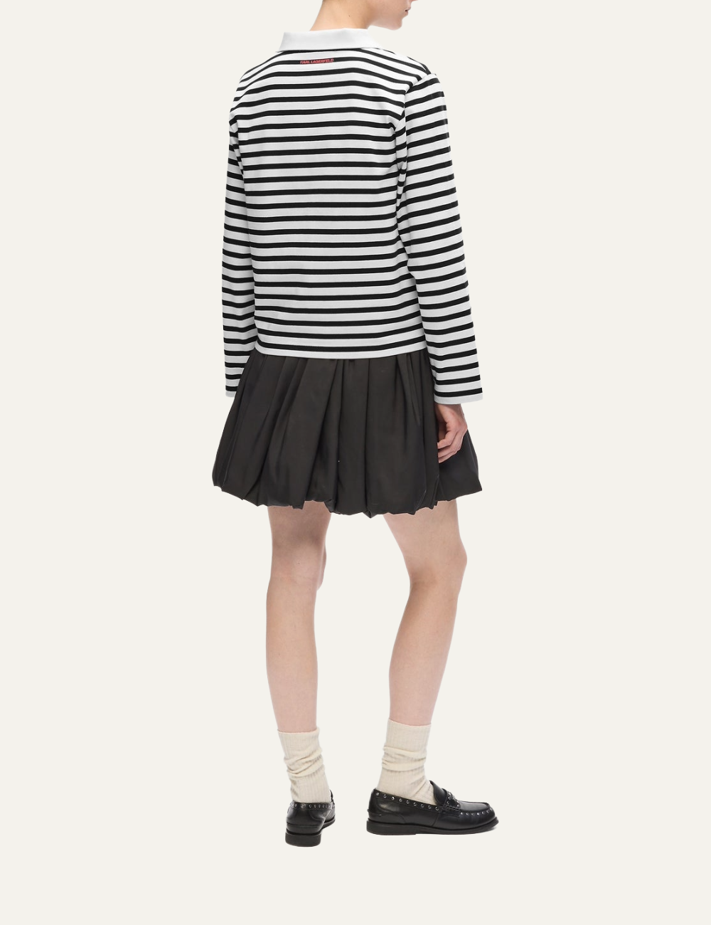 KARL LAGERFELD IKON SKETCH STRIPE LSLV POLO