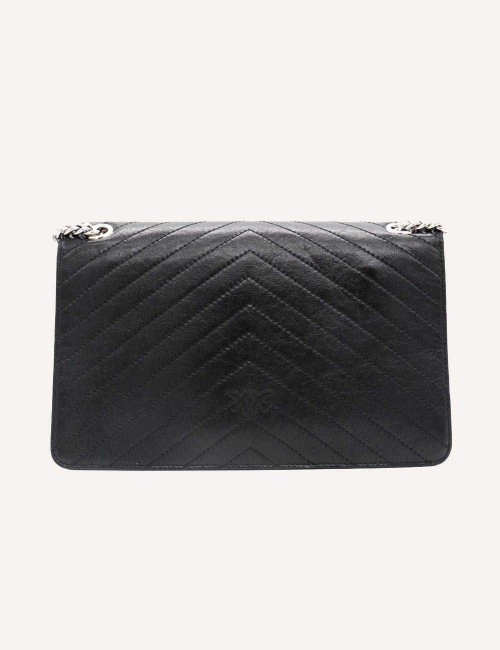 PINKO LOVE ONE LIGHT CLASSIC VITELLO WRINKLE FLAT CHEVRON