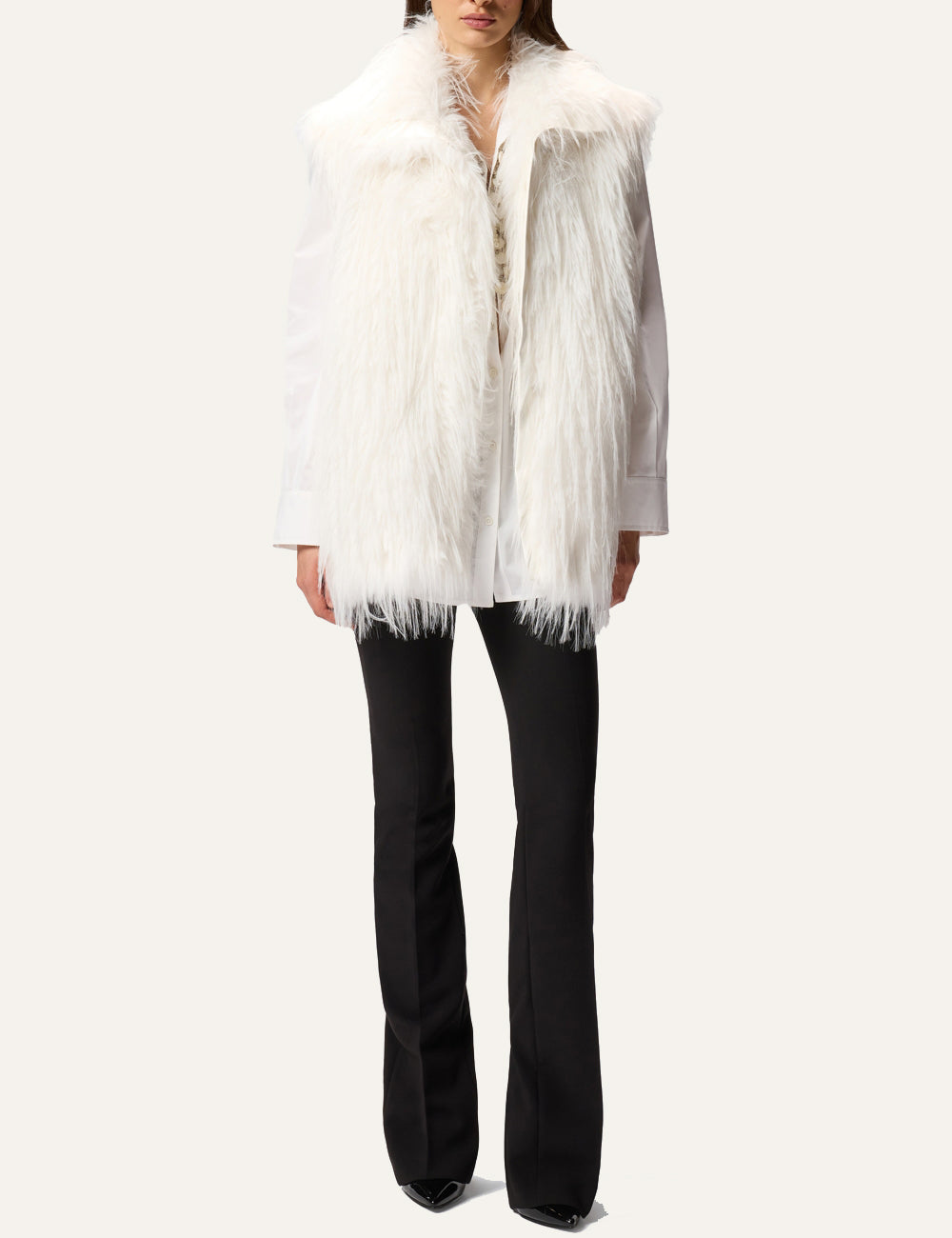 PINKO NEVA GILET SIMIL VOLPE