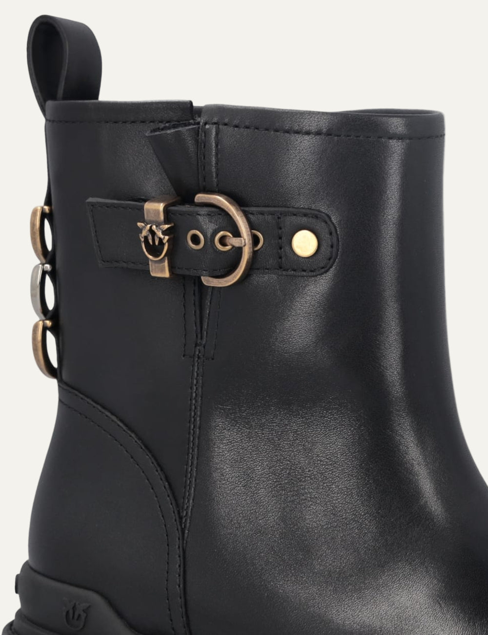 PINKO LEATHER BOOT CALF BLACK