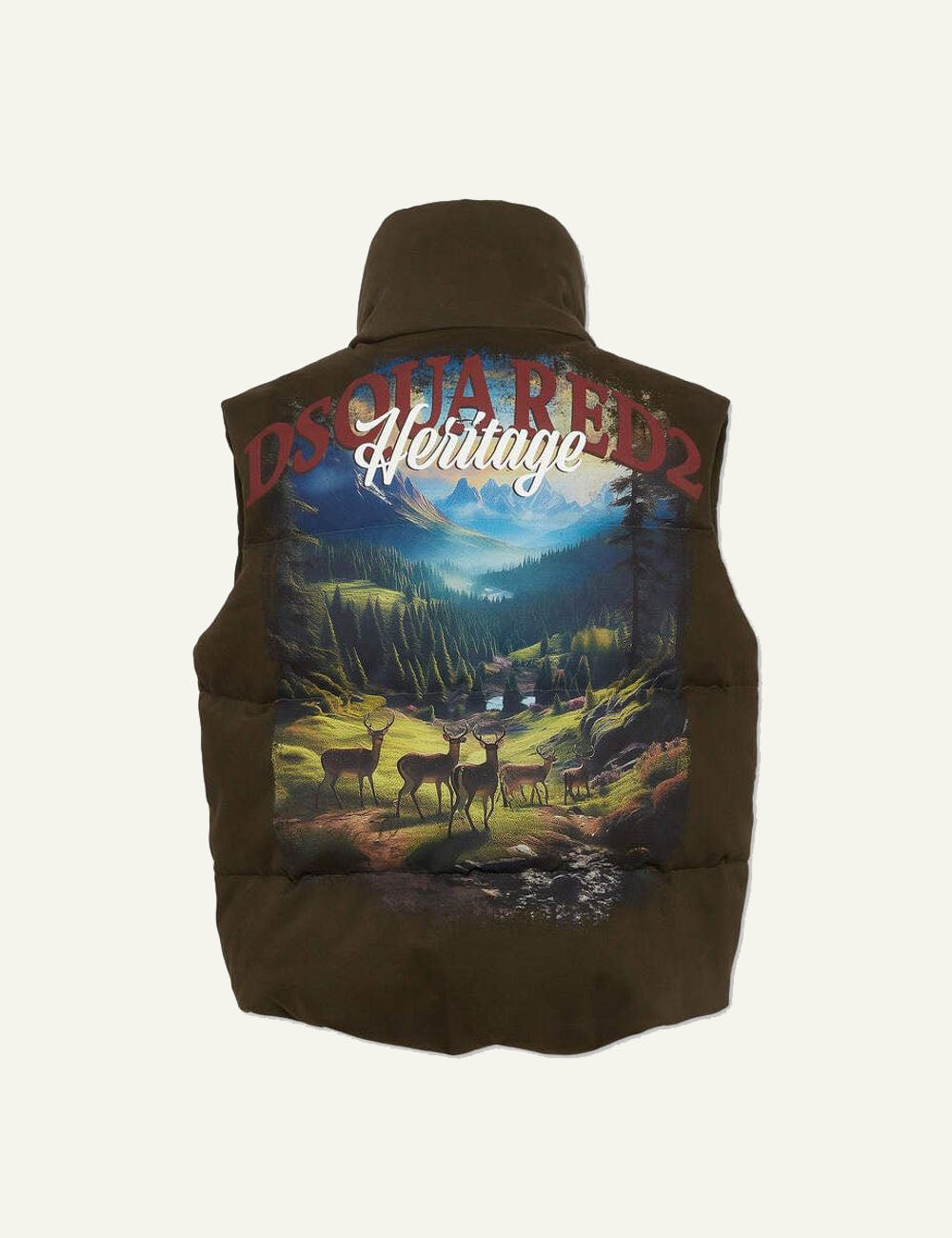 DSQUARED2 PRINTED COTTON BALL PUFF VEST