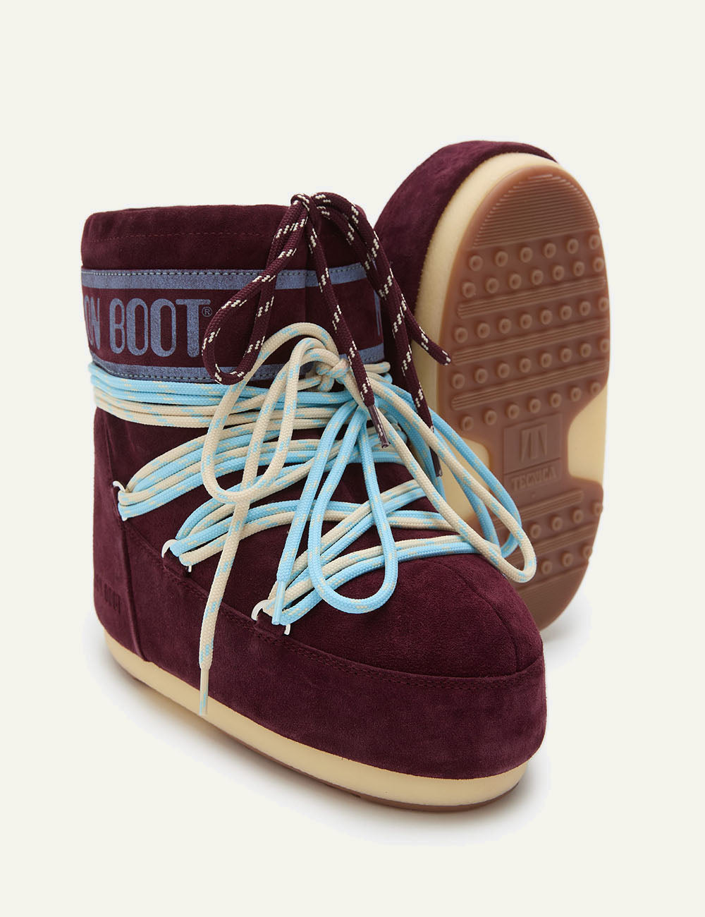MOON BOOT MB ICON LOW SUEDE LACES BURGUNDY