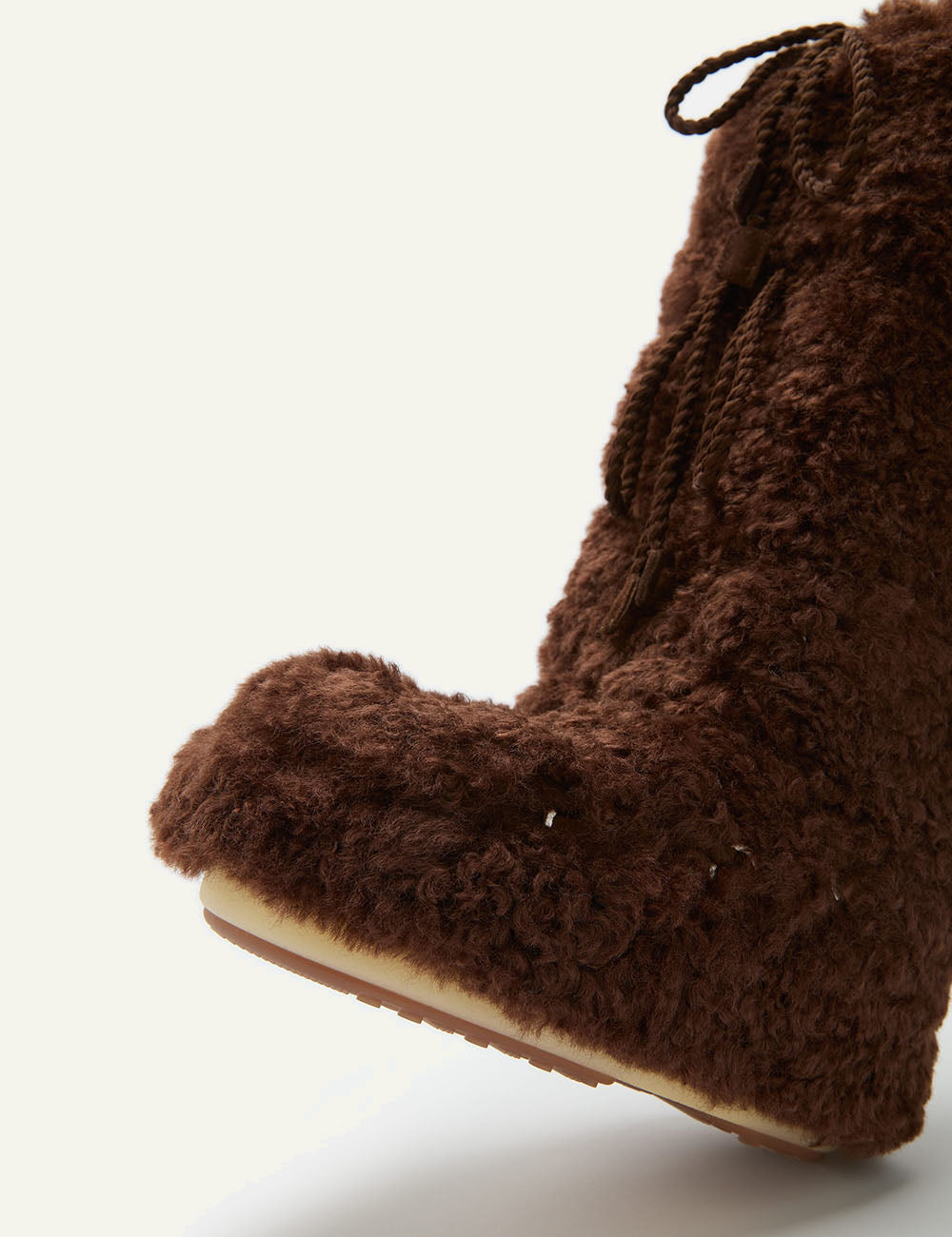 MOON BOOT MB ICON CURLY EXTRA DARK BROWN