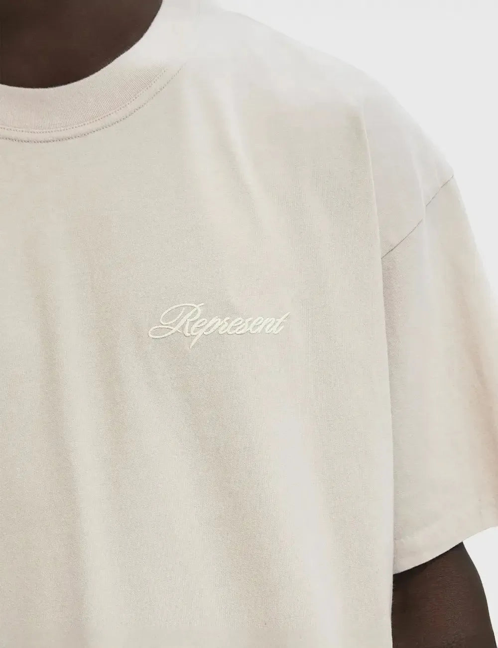 REPRESENT SCRIPT LOGO T-SHIRT CONCRETE
