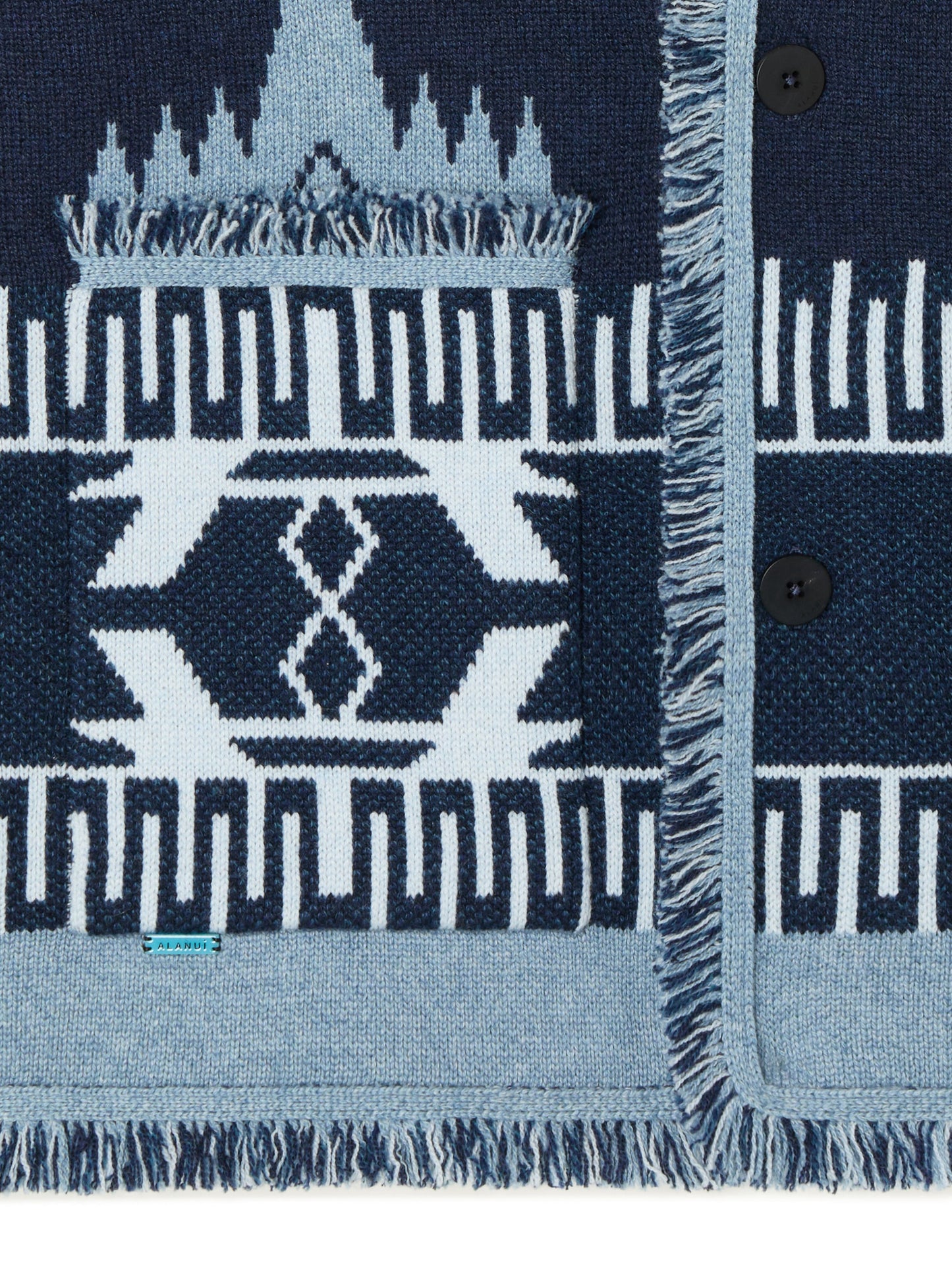 ALANUI ICON JACQUARD CARDIGAN MIDNIGHT DENIM