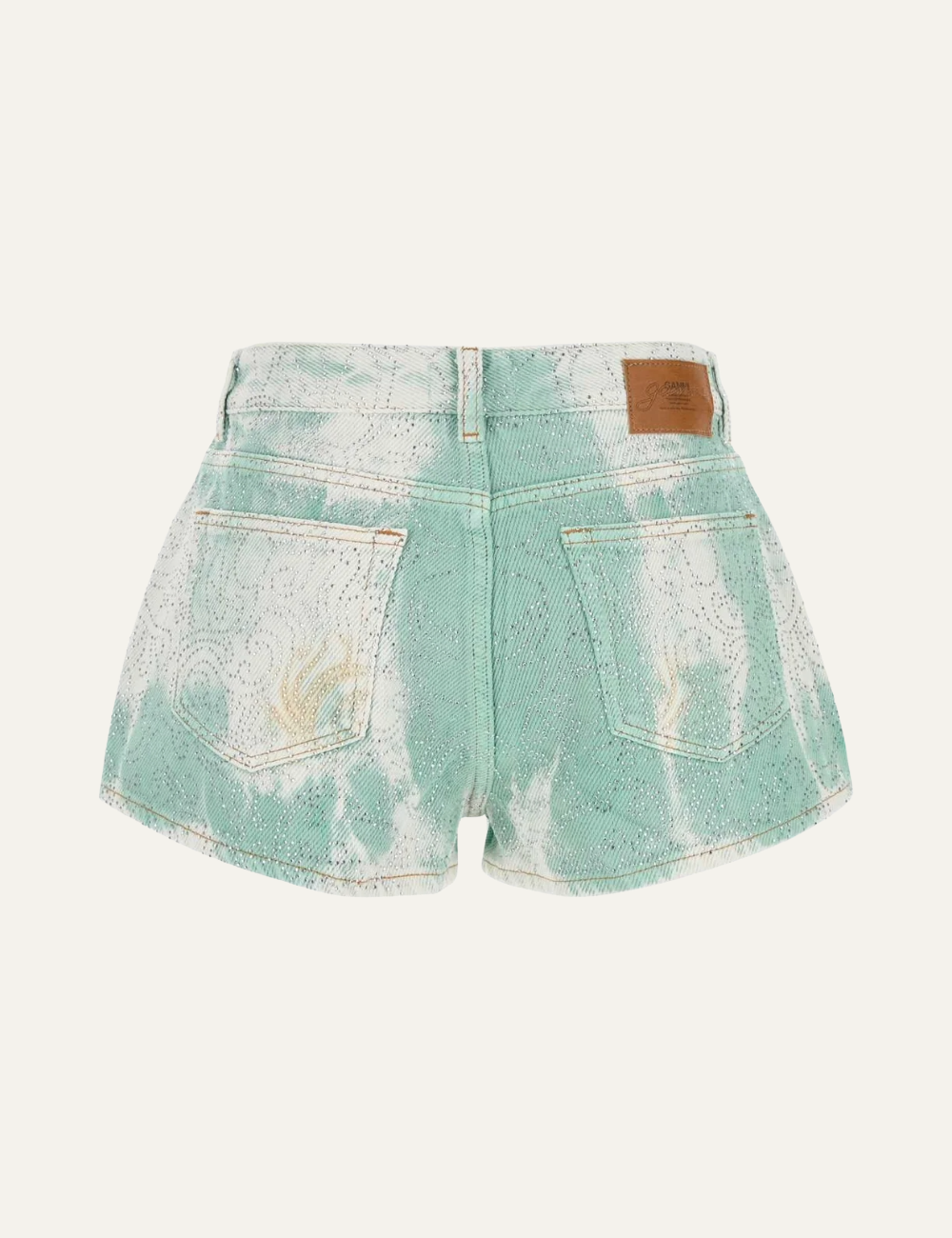 GANNI OVERDYED HEAVY DENIM SHORTS