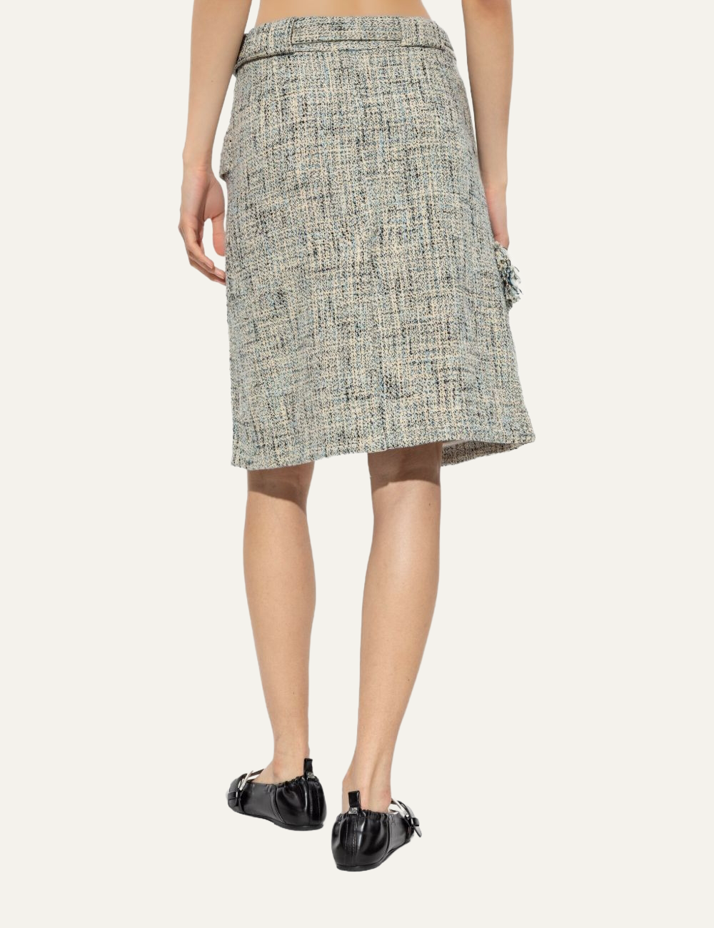 GANNI TWEED SUITING WRAP SKIRT