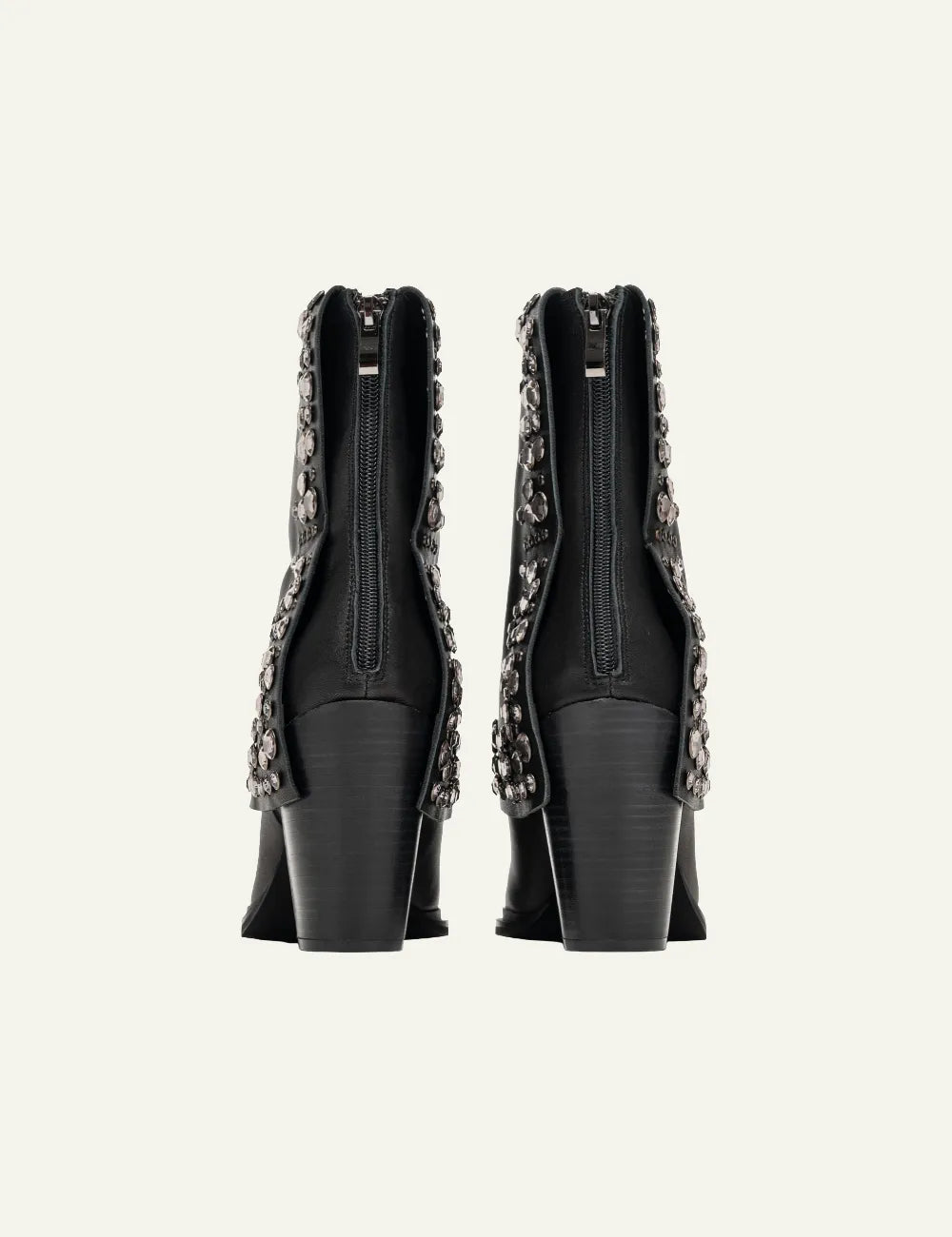 ALMA EN PENA BLACK STUDDED LEATHER BOOTS