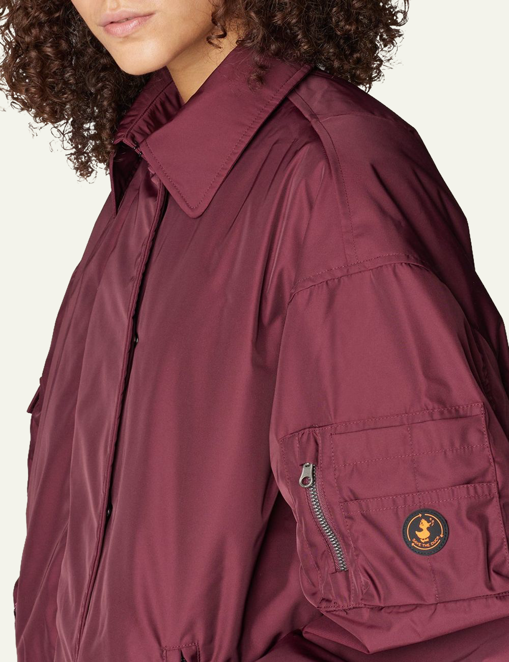 SAVE THE DUCK ISA HOODED COAT WINE RED
