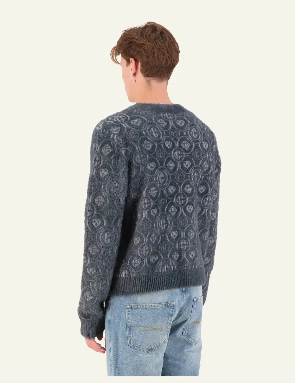 CASABLANCA FLUFFY MONOGRAM CREW NECK