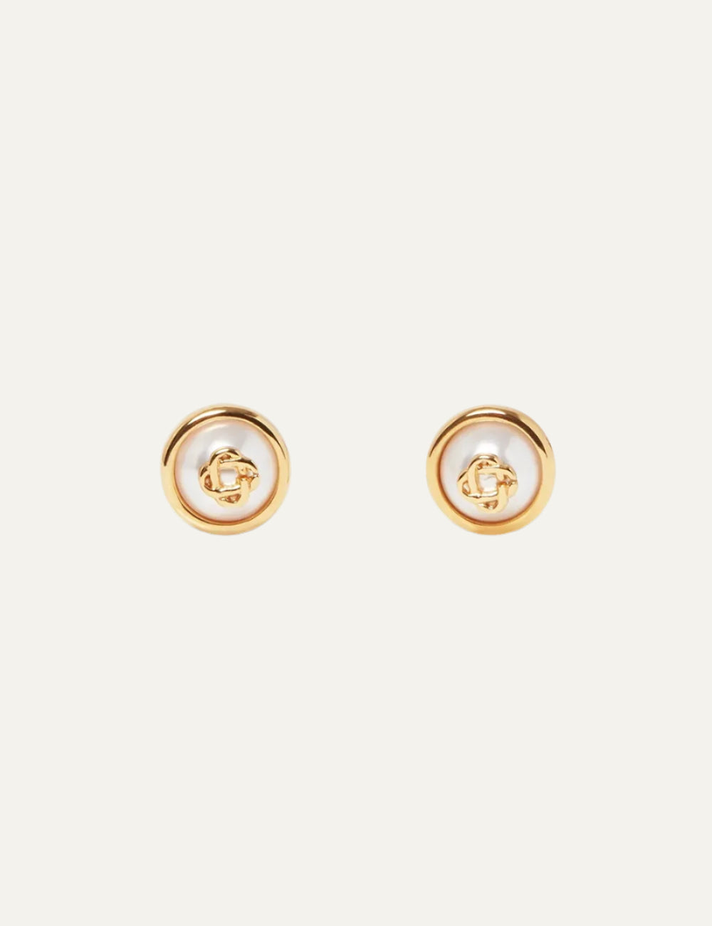 CASABLANCA PEARL LOGO EARRINGS