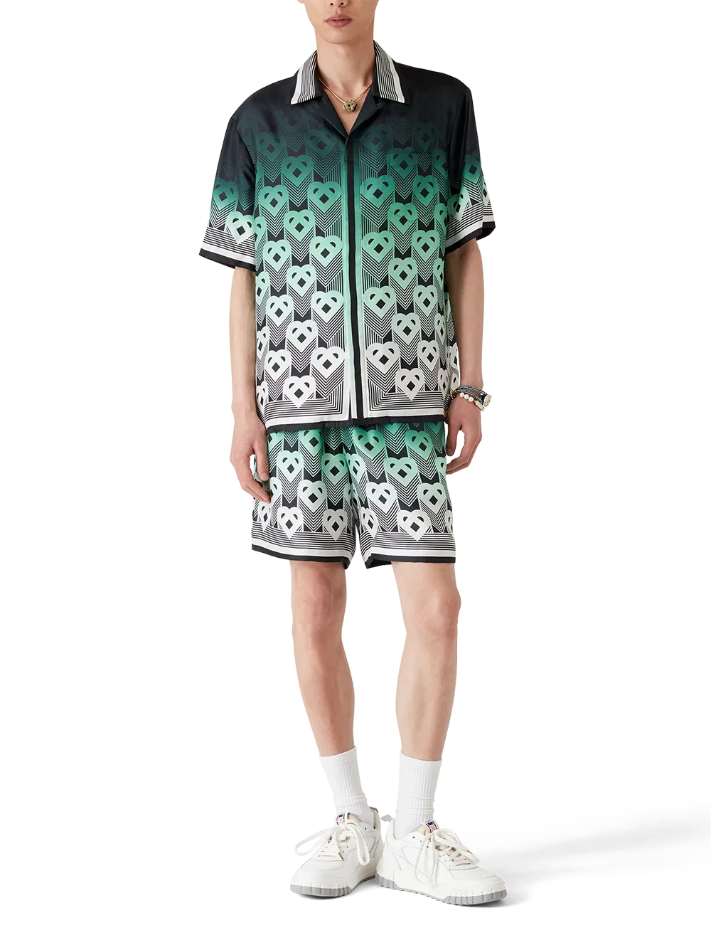 CASABLANCA CUBAN COLLAR SS SHIRT