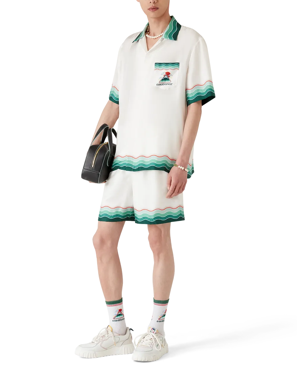 CASABLANCA CUBAN COLLAR SS SHIRT