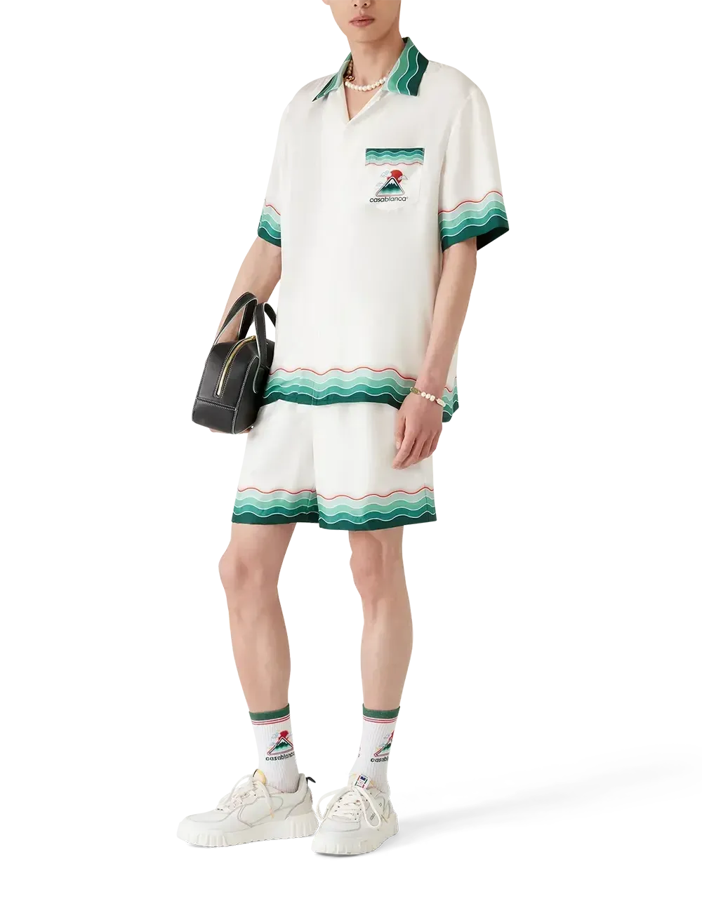 CASABLANCA CUBAN COLLAR SS SHIRT