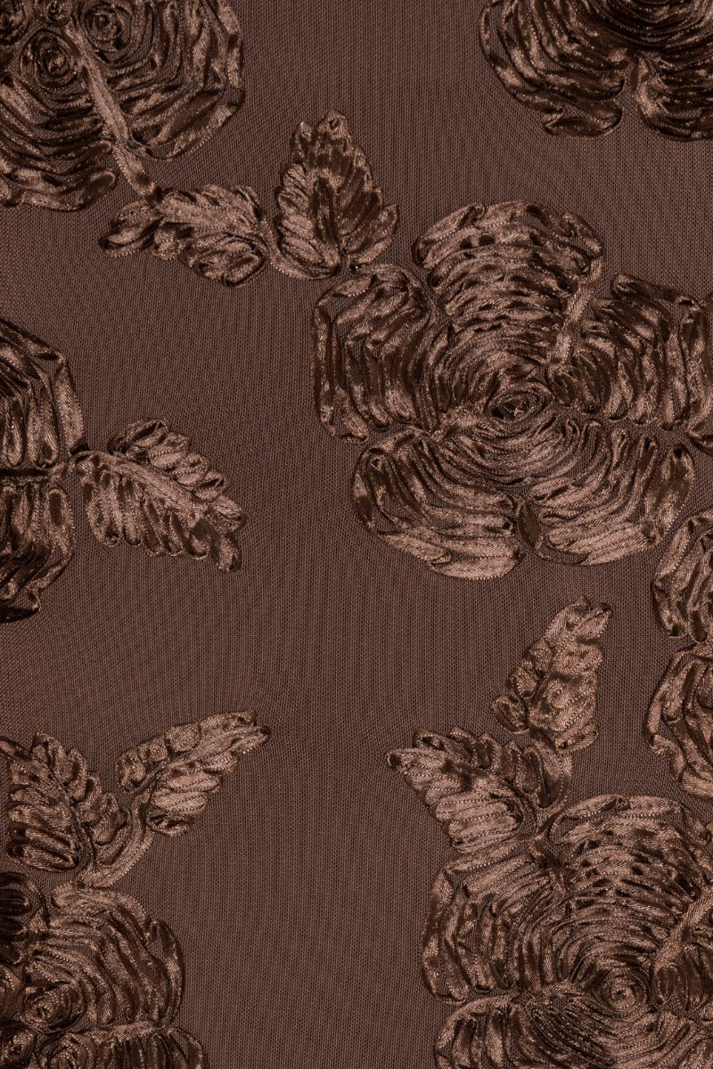 ROTATE FLOWER MESH MAXI DRESS