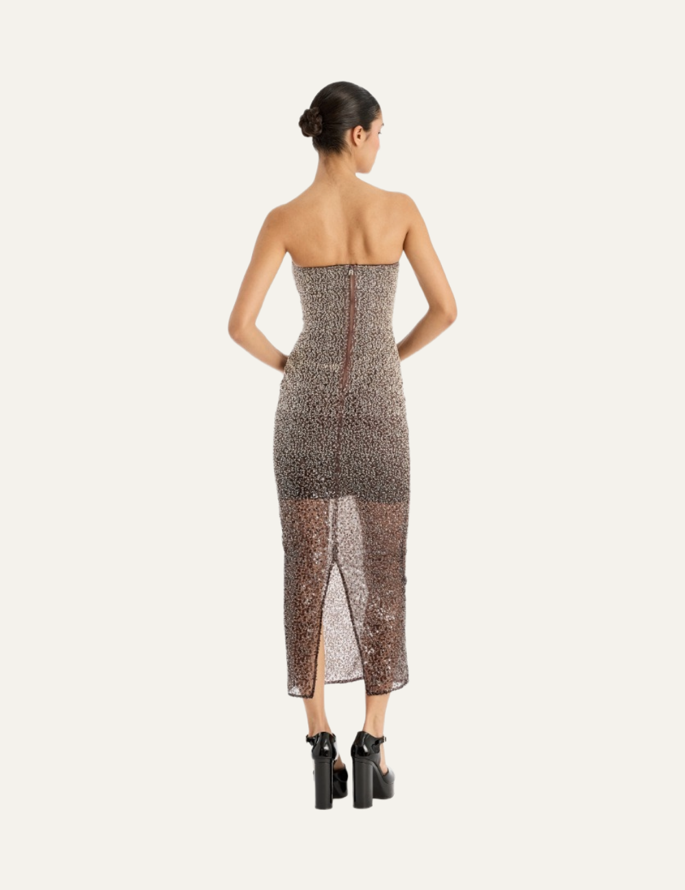 ROTATE BEADED MIDI TUBE DRESS