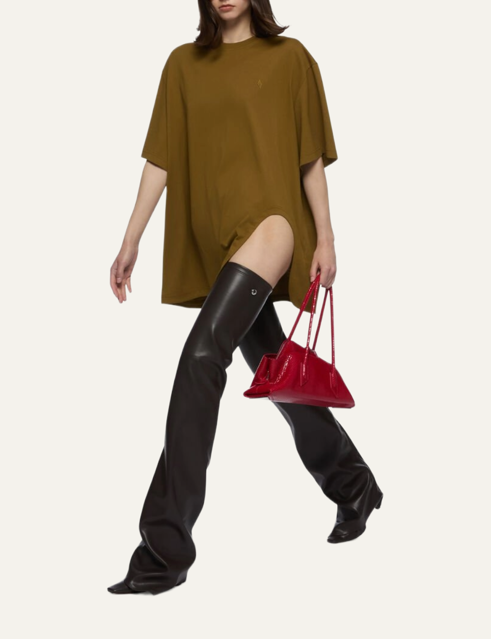 THE ATTICO T-SHIRT MILITARY GREEN