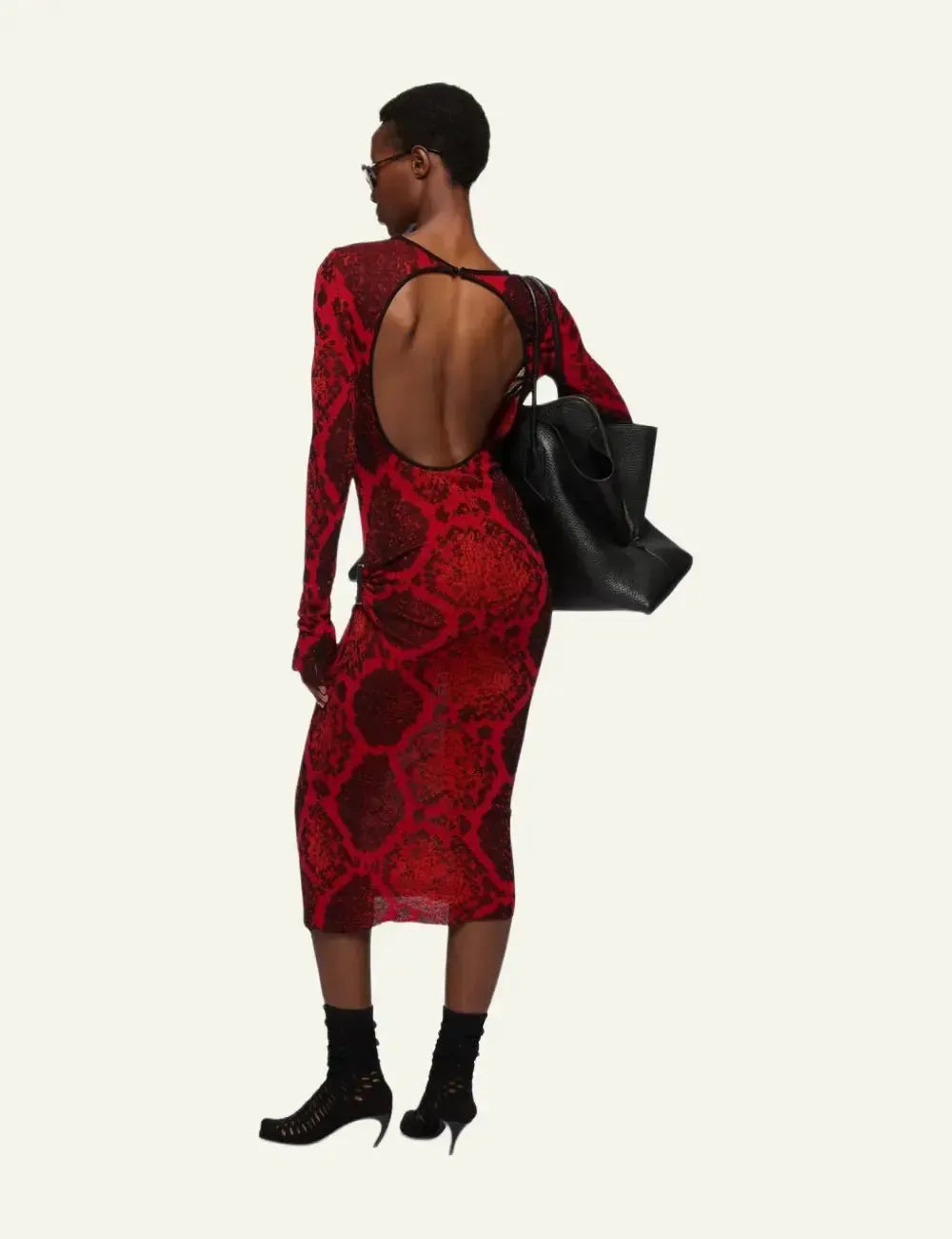THE ATTICO RED MIDI DRESS