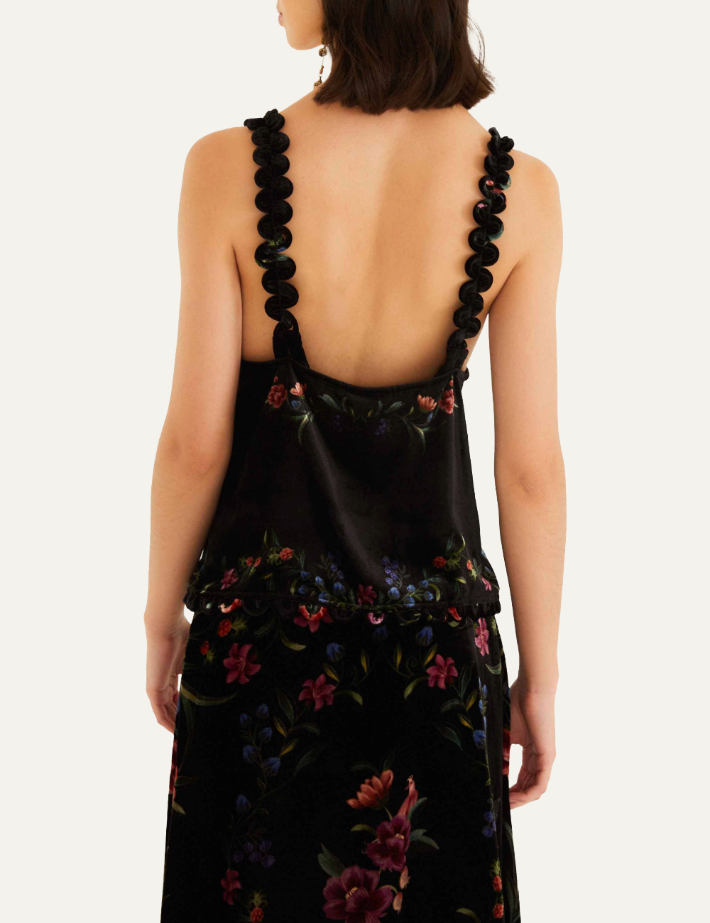 FARM RIO BELLE GARDEN BLACK SCALLOPS