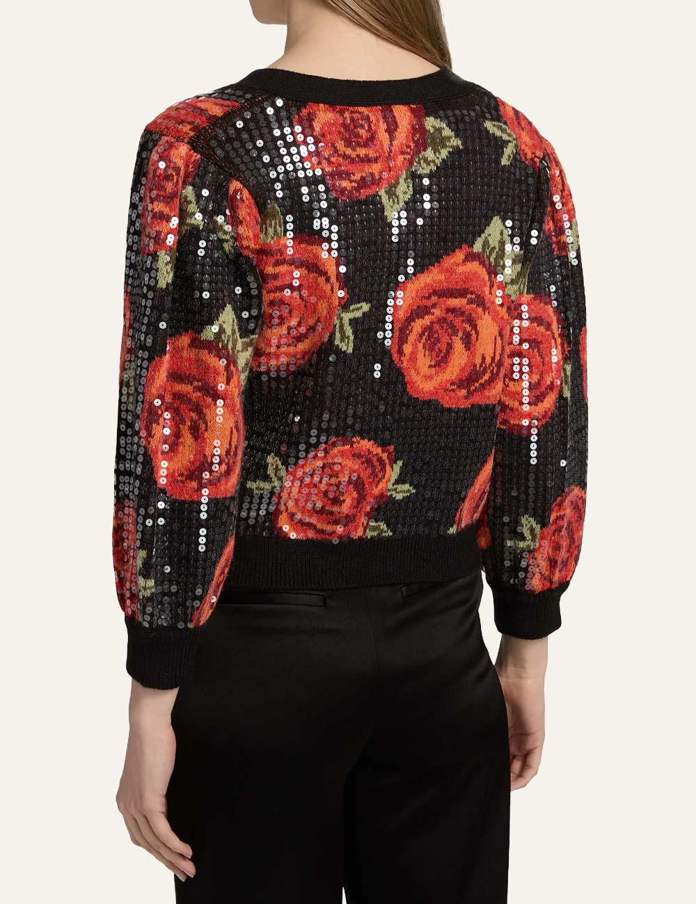FARM RIO LATIN ROSES SEQUIN KNIT