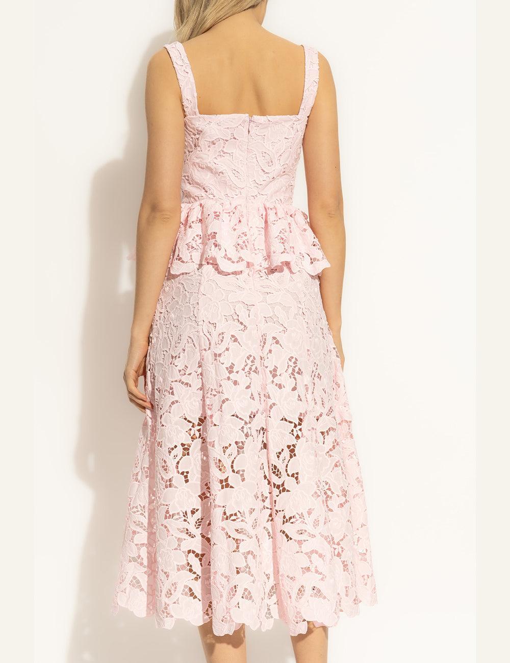 SELF-PORTRAIT PEPLUM MIDI DRESS