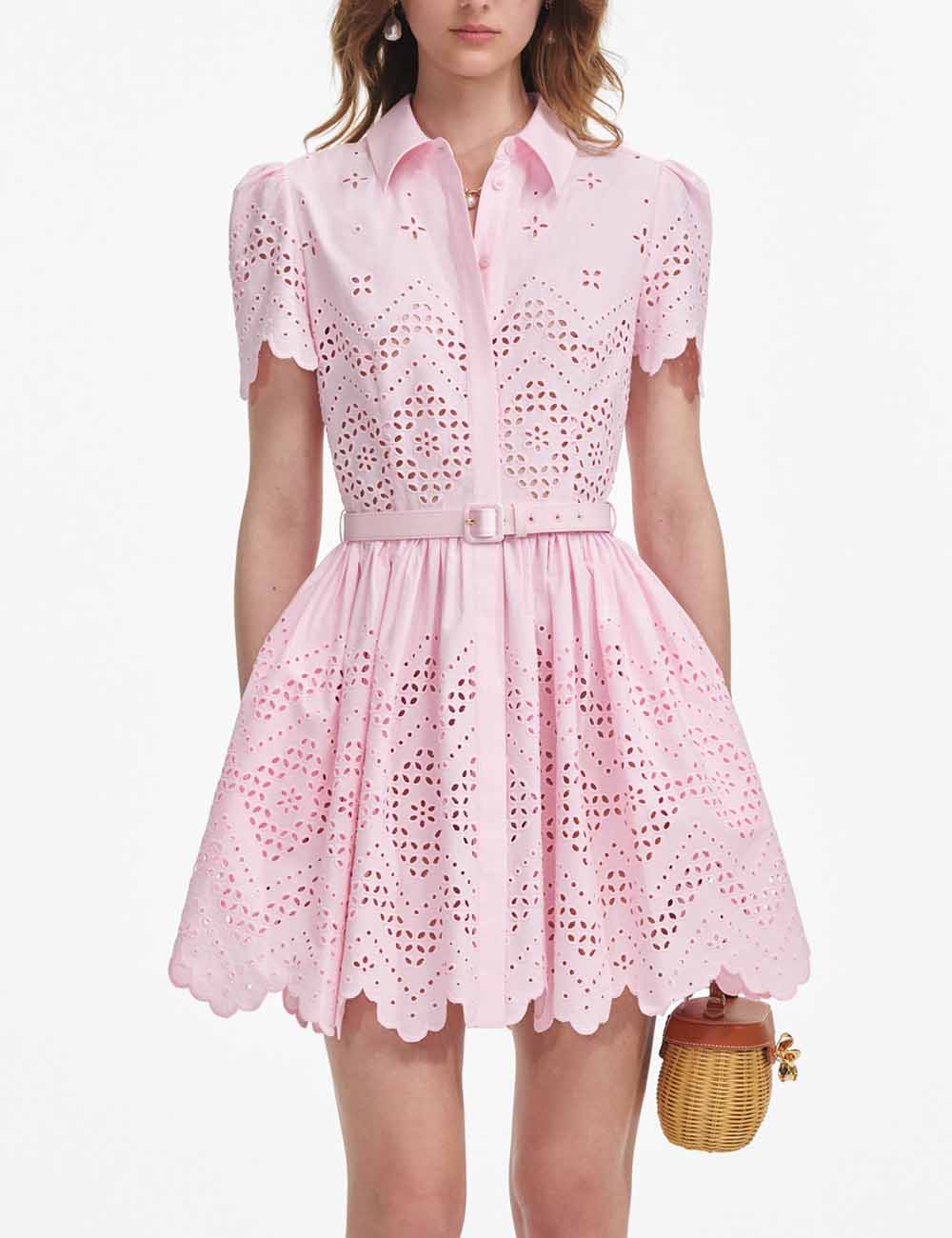 SELF-PORTRAIT BRODERIE MINI DRESS
